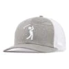 Bogeyman Heather/White - Mesh Trucker Hat - Snapback 1 Bogeyman Heather/White - Mesh Trucker Hat - Snapback -Bogey Bros Shop 01 hat BogeyBros Trucker LightGrey White left