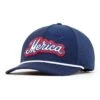 'Merica Navy - Performance Golf Rope Hat - Snapback 1 'Merica Navy - Performance Golf Rope Hat - Snapback -Bogey Bros Shop 01 hat Merica White left