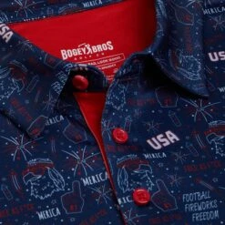 'Merica - Navy - Polo -Bogey Bros Shop 01 mpolo Merica Blue placket