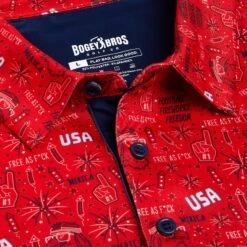'Merica - Red - Polo 10 'Merica - Red - Polo -Bogey Bros Shop 01 mpolo Merica Red placket