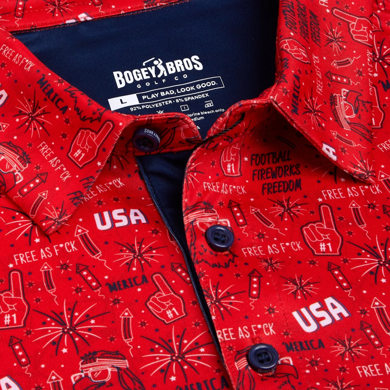 'Merica - Red - Polo 5 'Merica - Red - Polo - Image 3