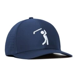 Bogeyman Navy - Performance Golf Hat - Stretch Fit -Bogey Bros Shop 03 hatSF Bogeyman Navy White right