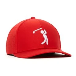 Bogeyman Red - Performance Golf Hat - Stretch Fit 8 Bogeyman Red - Performance Golf Hat - Stretch Fit -Bogey Bros Shop 03 hatSF Bogeyman Red White right