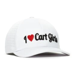 I Heart Cart Girls - Performance Golf Hat - Stretch Fit -Bogey Bros Shop 03 hatSF IHeartCartGirls right