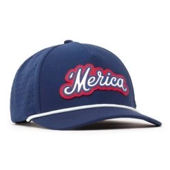 'Merica Navy - Performance Golf Rope Hat - Snapback 9 'Merica Navy - Performance Golf Rope Hat - Snapback -Bogey Bros Shop 03 hat Merica White right