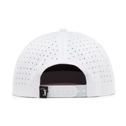 Bogeyman Stamp White - Unstructured Flat Bill Hat - Snapback -Bogey Bros Shop 04 hat BogeyBros FlatBill White back