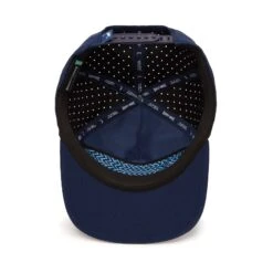 Bogeyman Stamp Navy - Unstructured Flat Bill Hat - Snapback 11 Bogeyman Stamp Navy - Unstructured Flat Bill Hat - Snapback -Bogey Bros Shop 05 hat BogeyBros FlatBill Blue inside