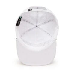 Bogeyman Stamp White - Unstructured Flat Bill Hat - Snapback -Bogey Bros Shop 05 hat BogeyBros FlatBill White inside