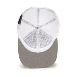 Bogeyman Heather/White - Mesh Trucker Hat - Snapback 11 Bogeyman Heather/White - Mesh Trucker Hat - Snapback -Bogey Bros Shop 05 hat BogeyBros Trucker LightGrey White inside