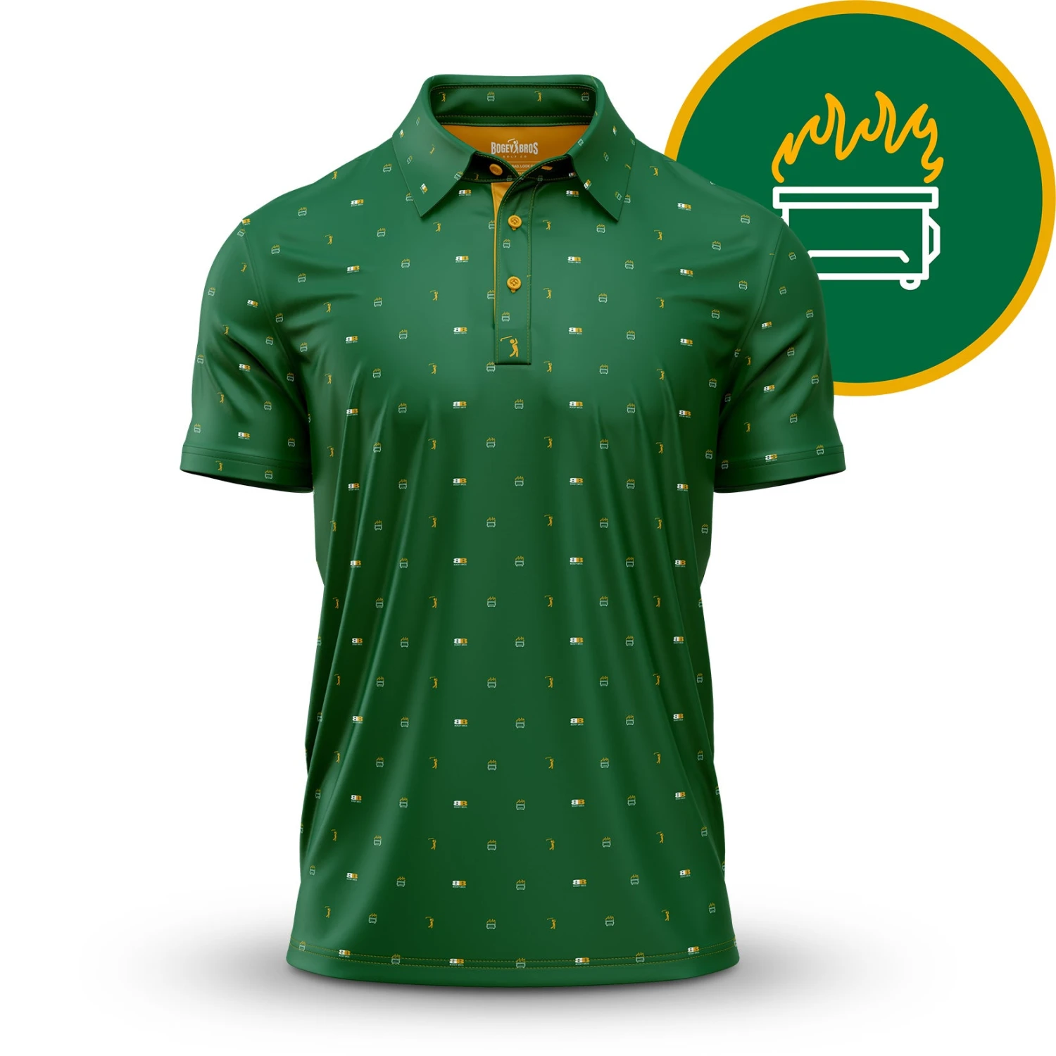 Dumpster Fire - Green - Polo 3 Dumpster Fire - Green - Polo