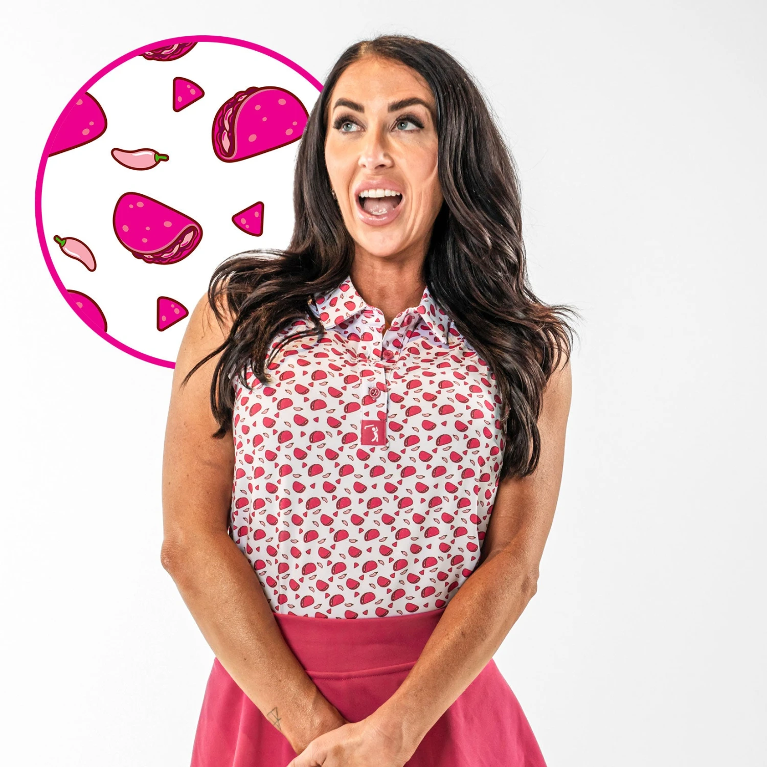 Pink Taco - Women's Polo 2 Pink Taco - Women's Polo